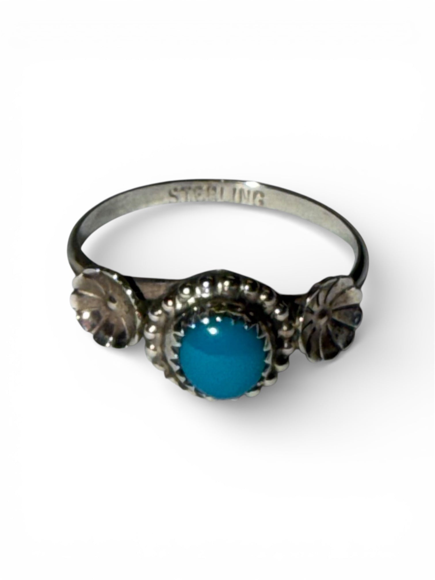 Sterling Silver Turquoise Ring Size 7.5